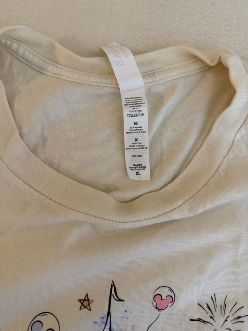 Disney Princess White Graphic Tee- Women XL- Bella Canvas- custom tshirt EUC - Picture 3 of 3